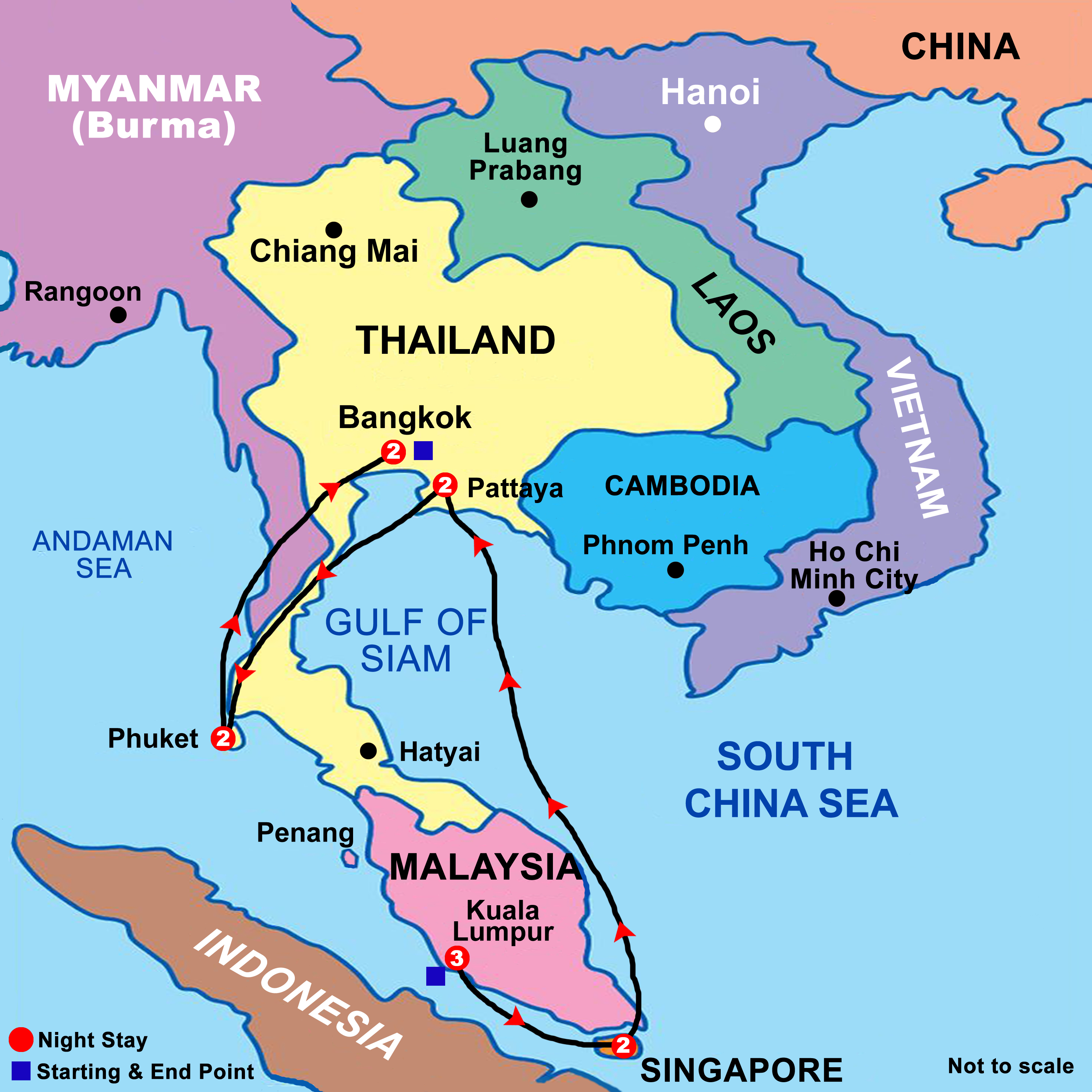 Singapur Thailand  malaysia